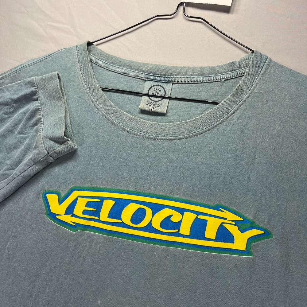 Life is Good Shirt Mens 2XL Blue Long Sleeve Velocity Snowboard Ski Snow Winter